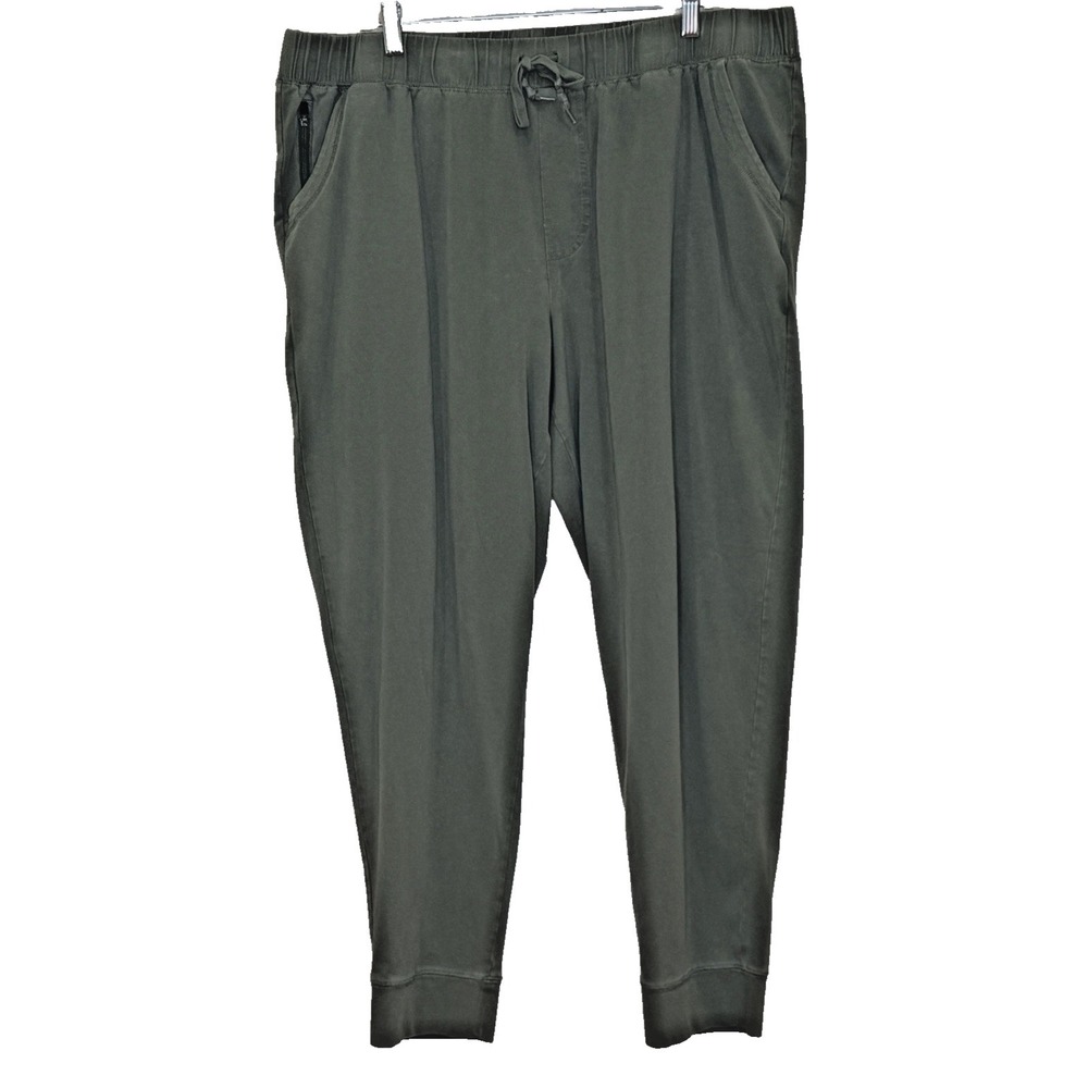 Life is‎ Good Joggers Pants Mens Size XXL Olive Green Elastic Waist Cotton Blend